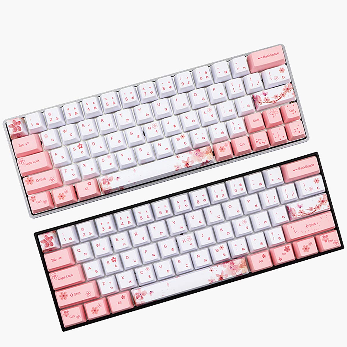 Amazon.com: Juego de teclas 60% PBT Sakura OEM japonés para